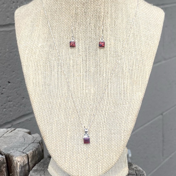 💥SET💥Red Fire Opal Necklace & Earrings - Picture 8 of 14